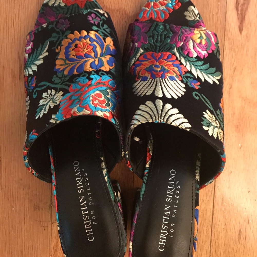 Christian Siriano embroidered block heel Sandal